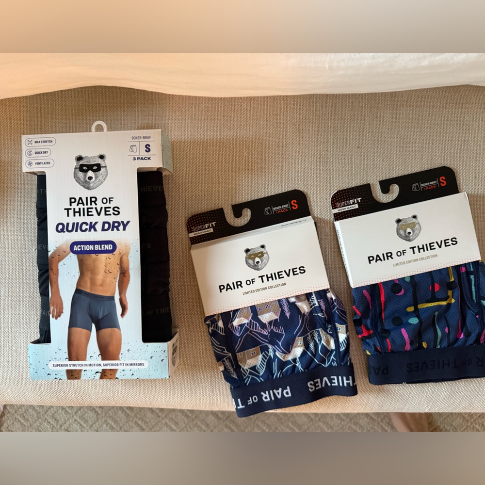 Pair of Thieves Men’s Quick Dry Boxer Briefs - Navy & Multicolor Options